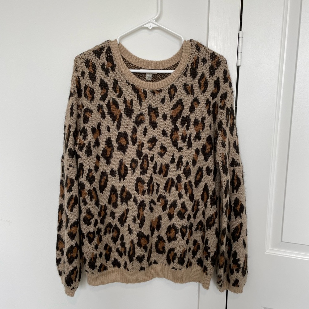 AMUSE SOCIETY Leopard Print Sweater